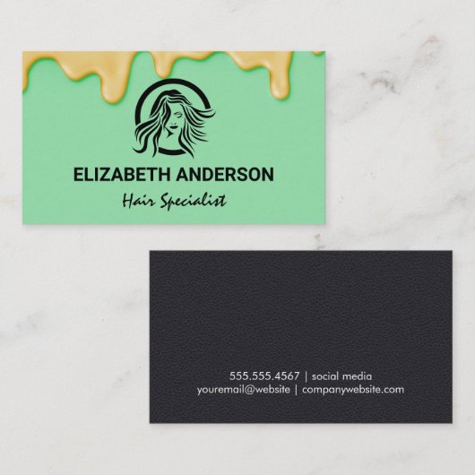 染毛剤 |美しいロゴ 名刺 (正面/裏面)