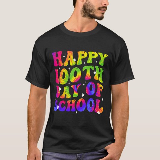 染色してハッピースクール100日目！生徒と先生 Tシャツ (正面)