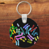 染色体黒の背景 キーホルダー (正面)