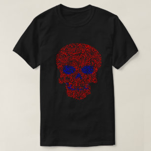染色立体視スカル視覚イリュージョンTシャツ Tシャツ
