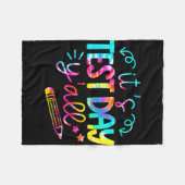 染色試験日先生TシャツIt#39; #39;s試験日 フリースブランケット (正面(横))