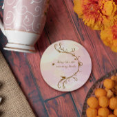 柔お洒落らかいピンクの歌う朝鳥コースター ラウンドペーパーコースター