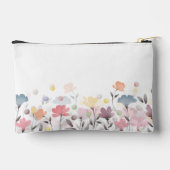 柔かわいらしらかい水彩画パーソナライズされた花 アクセサリーポーチ (裏面)