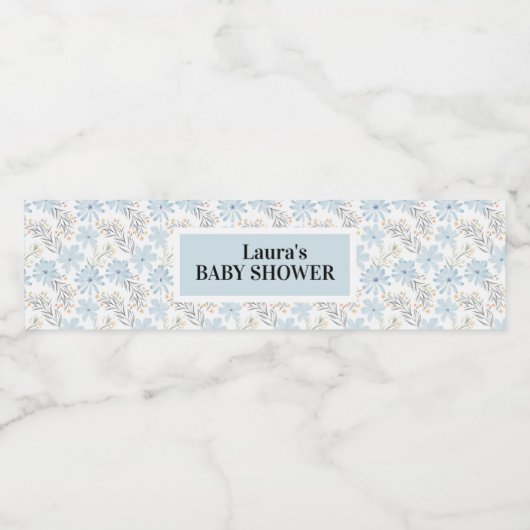 柔かわいらしらかい青の赤ちゃんシャワー、ブライダルシャワー ペットボトルラベル (シングルラベル)