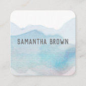 柔かわいらし青抽象芸術水色芸術的 スクエア名刺 (正面)