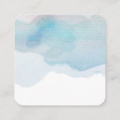 柔かわいらし青抽象芸術水色芸術的 スクエア名刺 (裏面)