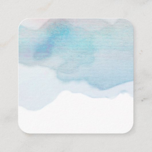 柔かわいらし青抽象芸術水色芸術的 スクエア名刺 (裏面)