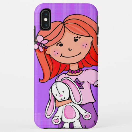 柔らかいおもちゃのウサギと赤い髪の女の子 Case-Mate iPhoneケース (裏面)