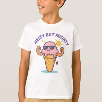 柔らかいが力強い – アイスおもしろいクリームサマーTシャツ Tシャツ