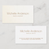 柔らかいアイボリーのクリーム色の粋なサテンの勾配 名刺 (正面/裏面)
