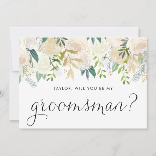 柔らかいアイボリーの花が私のグロムスマンになる (正面)