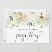 柔らかいアイボリーの花が私のページボーイになる (正面)