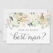 柔らかいアイボリーの花が私の花婿介添人 (正面)