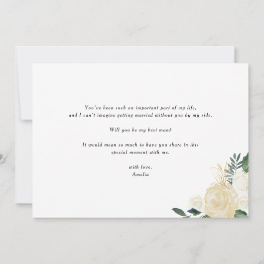 柔らかいアイボリーの花が私の花婿介添人 (裏面)