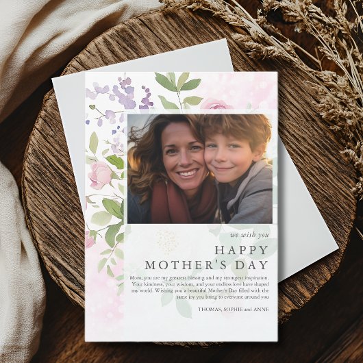 柔らかいエレガント牡丹の写真の母の日 シーズンカード