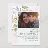 柔らかいエレガント牡丹の写真の母の日 シーズンカード (正面)