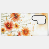 柔らかいオレンジと黄色の花 SAMSUNG GALAXYケース (裏面横)