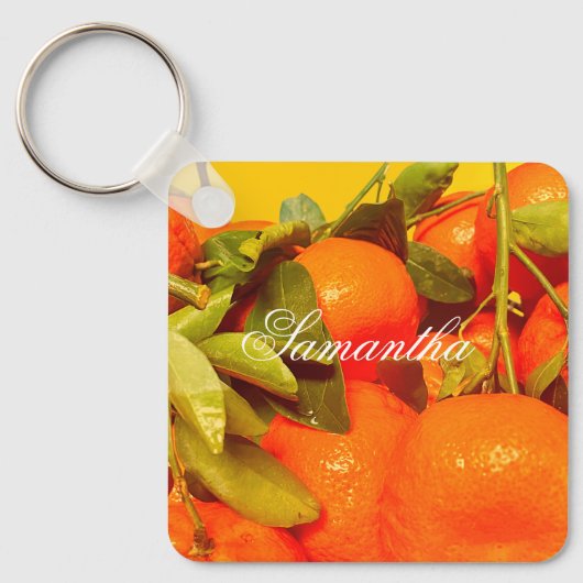 柔らかいオレンジ色の果実の美学 キーホルダー (正面)