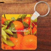 柔らかいオレンジ色の果実の美学 キーホルダー (裏面)