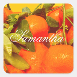 柔らかいオレンジ色の果実の美学 スクエアシール