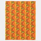 柔らかいオレンジ色の果実の美学 フリースブランケット (正面)