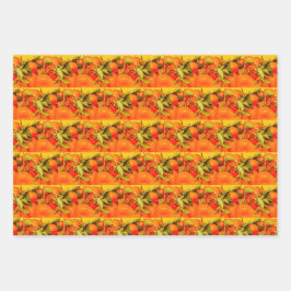 柔らかいオレンジ色の果実の美学 ラッピングペーパーシート