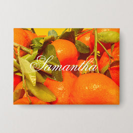 柔らかいオレンジ色の果実の美学 缶バッジ