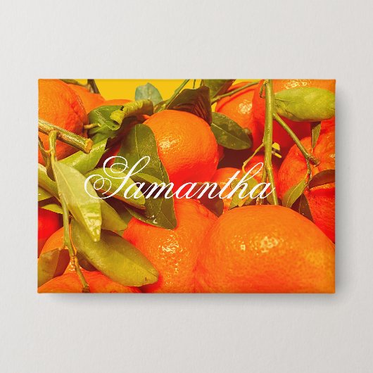 柔らかいオレンジ色の果実の美学 缶バッジ (正面)