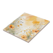 柔らかいオレンジ色の水の色の野生の花 タイル (側面)