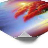 柔らかいオレンジ色の盆栽 ポスター (角)