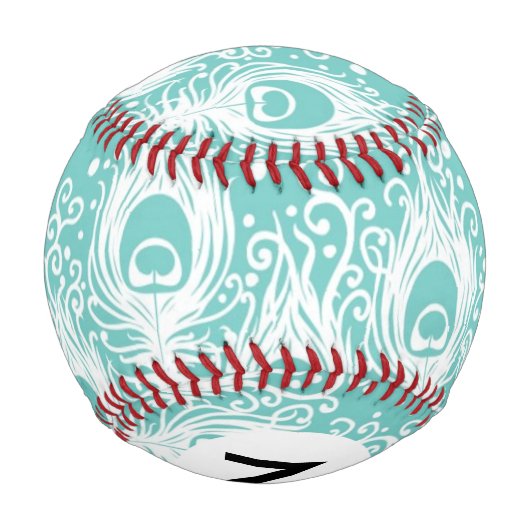 柔らかいクジャクの羽 野球ボール (裏面)