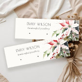 柔らかいクリスマスベリーポインセチア水の色のイヤリング スキニー名刺