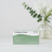 柔らかいグリーン・ウェーブの名刺、デザインのオンライン 名刺 (スタンド正面)