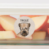 柔らかいコーティングされたテリアかわいい犬の頭と文字 ラベル (貼付)