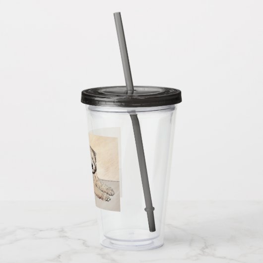 柔らかいコーティングされたテリア絵画パピーの犬の芸術 アクリルタンブラー (左)