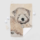 柔らかいコーティングされたテリア絵画パピーの犬の芸術 ゴルフタオル (インサイチュ)