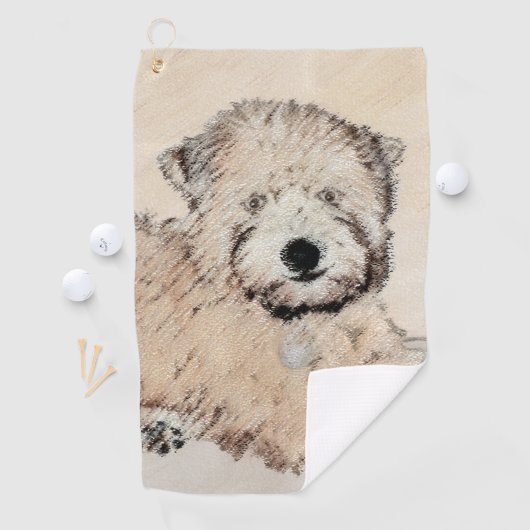 柔らかいコーティングされたテリア絵画パピーの犬の芸術 ゴルフタオル (インサイチュ)