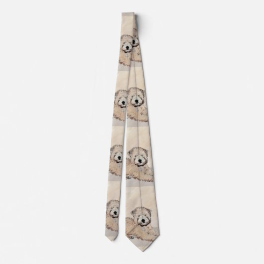 柔らかいコーティングされたテリア絵画パピーの犬の芸術 ネクタイ (裏面)
