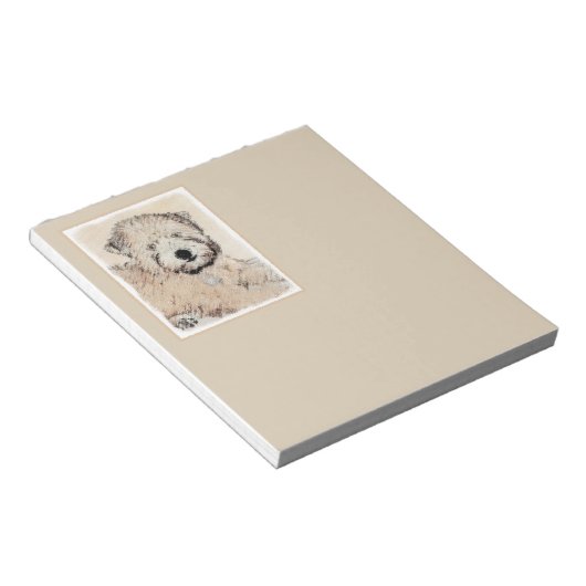 柔らかいコーティングされたテリア絵画パピーの犬の芸術 ノートパッド (アングル)