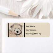 柔らかいコーティングされたテリア絵画パピーの犬の芸術 ラベル (インサイチュ)