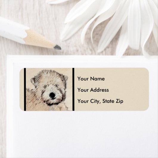 柔らかいコーティングされたテリア絵画パピーの犬の芸術 ラベル (インサイチュ)