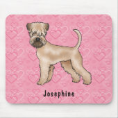 柔らかいコーティングされたホイアテンテリアのピンクのハートと名前 マウスパッド (正面)