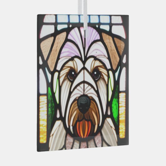 柔らかいコーティングされたホイアテンテリア"ステンドグラス" ガラスオーナメント (正面右)