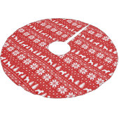 柔らかいコーティングされたホイヤーテリアスクリスマスパターン ブラッシュドポリエステルツリースカート (アングル)