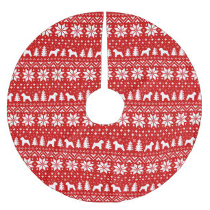 柔らかいコーティングされたホイヤーテリアスクリスマスパターン ブラッシュドポリエステルツリースカート