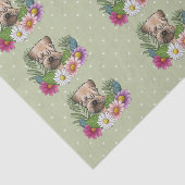 柔らかいコーティングされたホエトーテリアカラフルの花が緑 薄葉紙 (詳細)