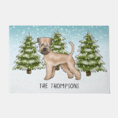 柔らかいコートされたホエテリア雪の冬の森 ドアマット (正面)