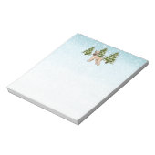 柔らかいコートされたホエテリア雪の冬の森 ノートパッド (回転)