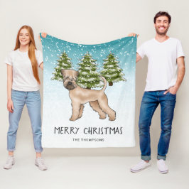 柔らかいコートされたホエテリア雪の冬の森 フリースブランケット