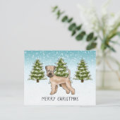 柔らかいコートされたホエテリア雪の冬の森 ポストカード (スタンド正面)